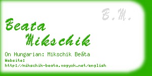 beata mikschik business card